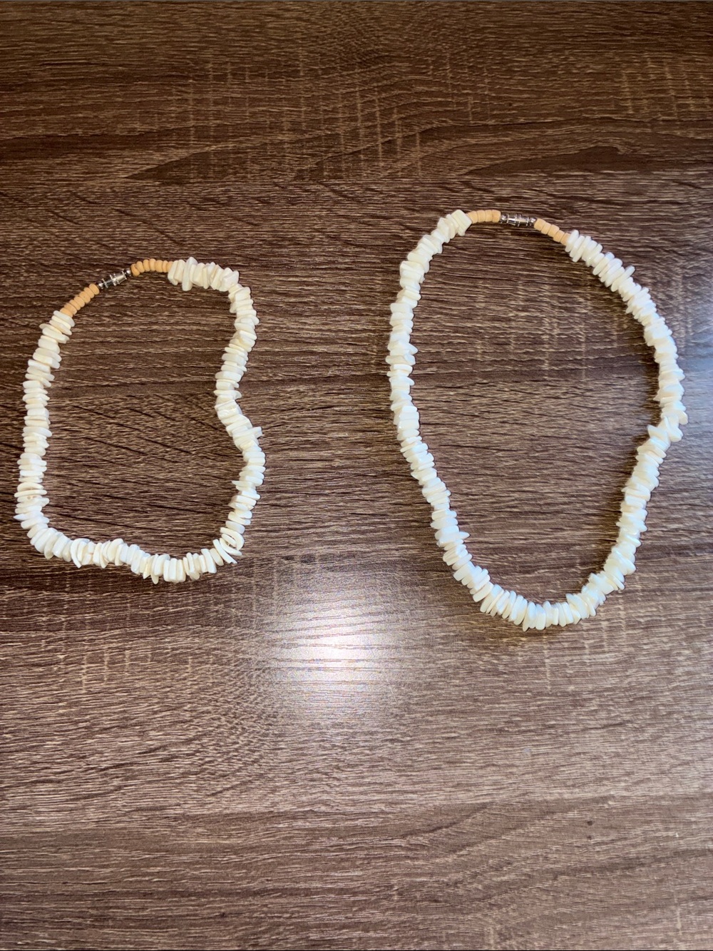 Y2K Puka Shell Necklace & Choker Set - White Beach Jewelry